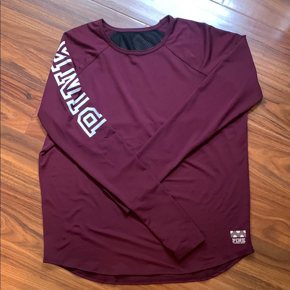 Victoria's Secret Maroon Top with Pink Logo